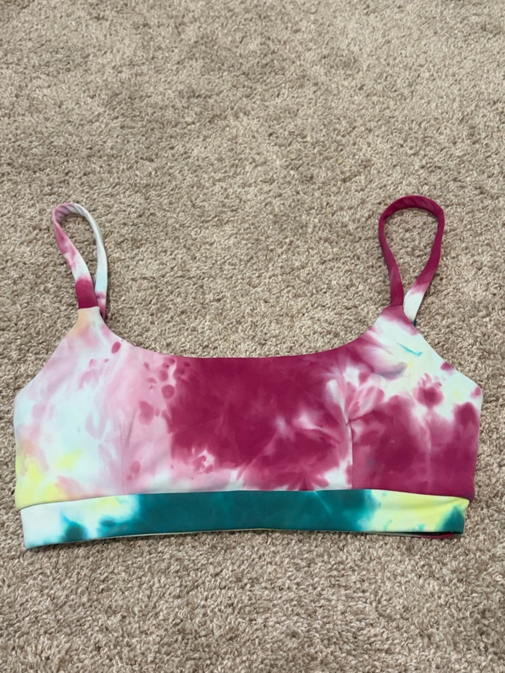 Tie-Dye Seamless Sports Bra - Pink Multi